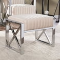 thumbnail image 3 of Ellison Velveteen Ottoman – Champagne with Chrome, 3 of 6
