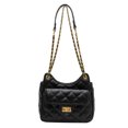 thumbnail image 1 of Bolso bandolera pequeño con cadena de diamantes, estilo cubo, de PU, para mujer, para viajes diarios, color negro, 1 of 5