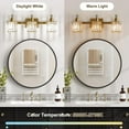 thumbnail image 3 of Bathroom Vanity Light Fixtures Modern Crystal Vanity Light Fixtures Over Mirror, 3 Light Modern Crystal Wall Lighting with Square Shade, 3 of 7