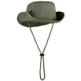 thumbnail image 5 of Wide Brim Hiking Fishing Safari Boonie Bucket Hats 100% Cotton UV Sun Protection For Men Women Outdoor Activities S/M Olive, 5 of 7