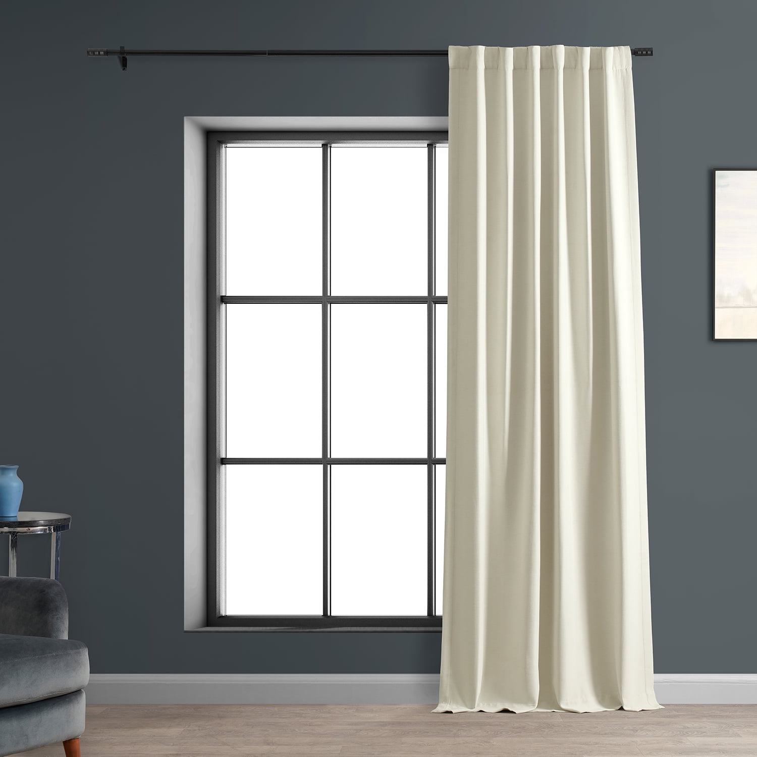 Half Price Drapes Oat Cream Bellino Textured Faux Linen Room Darkening Curtains For Bedroom & Living Room Curtains(1 Panel), Curtains 108 Inches Long, 50W X 108L
