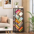 thumbnail image 4 of Rustic 5-Tier Leaning Ladder Bookshelf – Wooden Book Storage Organizer for Small Spaces, Bedroom or Living Room, 4 of 8
