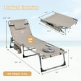thumbnail image 3 of Gymax Outdoor Folding Chaise 5-Position Lounge Chair w/ Face Hole &Adjustable Footrest, 3 of 9