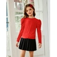 thumbnail image 7 of Arshiner Girls Long Sleeve Shirt Fall Puff Sleeve Cute Tunic Dressy Tee Tops T Shirts, 7 of 7