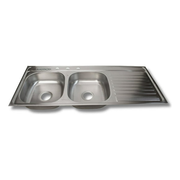 Fregadero Tarja Tina Doble Con Escurridor Empotra Acero Inox (Escurridor Izquierdo)