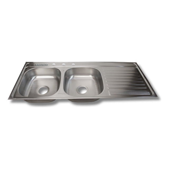 Fregadero Tarja Tina Doble Con Escurridor Empotra Acero Inox (Escurridor Izquierdo)
