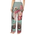 thumbnail image 2 of Bixox Women's Vintage Typewriter Floral Patterned Pajama Pants Loungewear, 2 of 5
