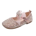 thumbnail image 6 of Owordtank Girls Mary Jane Dress Shoes Princess Ballerina Pearl Rhinestones Shining Low Heels Party Wedding Student Shoes, 6 of 8