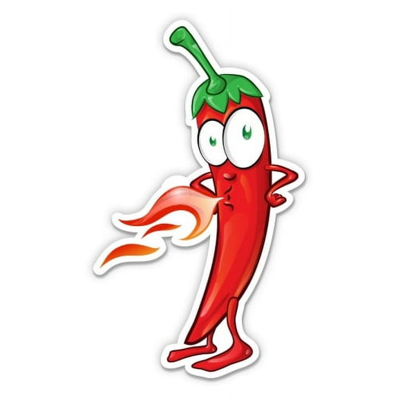 Hot Chili Pepper Spicy - 3" Vinyl Sticker - For Car Laptop Water Bottle Phone - Waterproof Decal