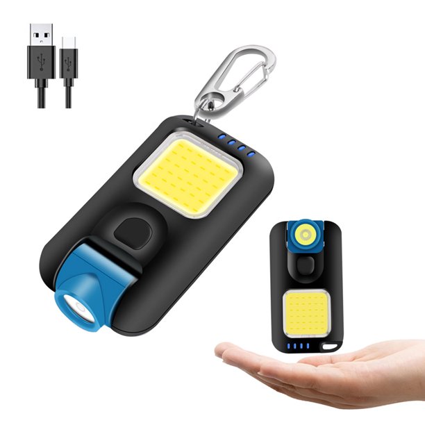 Hugtrwg Llavero LED - emergencia recargable por USB con clips para montar