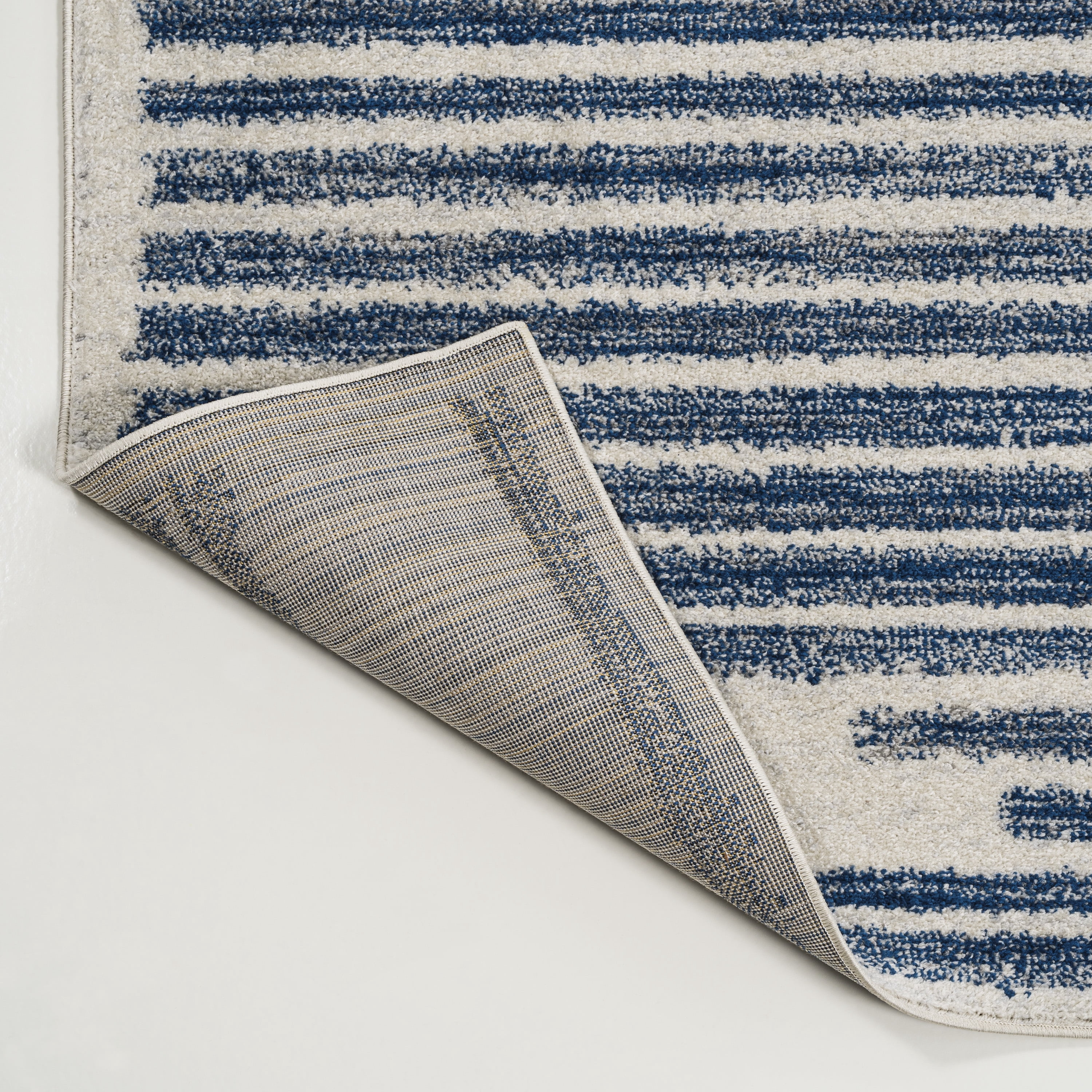 JONATHAN Y MOROCCAN HYPE 8 x 10 Area Rug, Khalil Berber Stripe - Cream/Navy, MOH207E-8