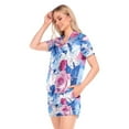 thumbnail image 2 of Women Silk Pajama Sets Causal Outings Fashion Pink and Blue Roses Rrt Pattern Home, 2 of 7