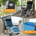thumbnail image 4 of YYEAN Comfy Folding Chair, Folding Lounge Chair for Bedroom and Living Room, Folding Reclining Patio Chairs with Removable Cushion for Indoor Outdoor-Sky Blue, 4 of 10