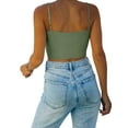 thumbnail image 3 of REORIA Womens Crop Tops Double Layer Sling Square Neck Basic Cropped Tank Top, 3 of 8