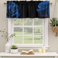 thumbnail image 3 of Blue Rose Valances for Windows, Vintage Abstract Garden Flower Floral Black Light Filtering Kitchen Curtains, Rod Pocket Window Valance Curtains for Living Room Bedroom, 60" W x 18" L, 2 Panels, 3 of 9