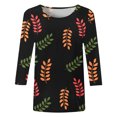 thumbnail image 3 of Gibobby Camisa&nbsp;Moda Mujer Blusa de manga cuartos con estampado de cuello redondo de moda casual para mujer（V， M), 3 of 5