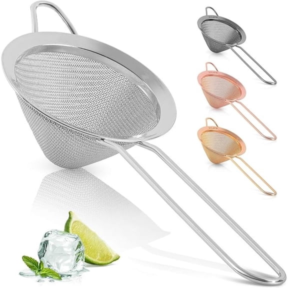 BPPEG 304 Stainless Steel Fine Mesh Strainer for Kitchen-Sieve Sifters for Food,Tea,Rice,Oil,Noodles,Fruits,Vegetables-Rust-Proof,Easy to Clean Drink Strainer(Silver)