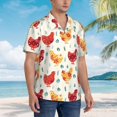 thumbnail image 5 of Daiia Flower Chicken Hawaiian Shirt for Men Gentle Cotton Regular Short Sleeve Casual-XX-Large, 5 of 9