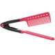 thumbnail image 2 of Peine de peinado novedoso con clip en forma de V para estilizar el cabello, peine de peluquería casero, alisador de cabello (negro + rosa), 2 of 8