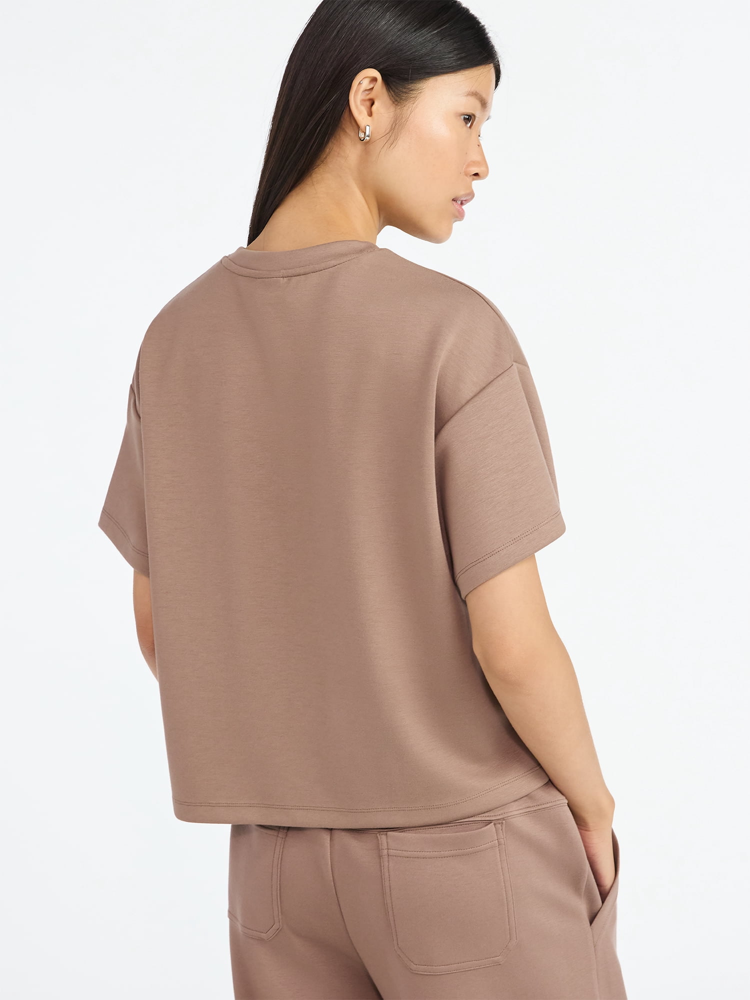 Scoop Women's and Women's Plus Scubaknit Tee with Short Sleeves, Sizes XS-4X