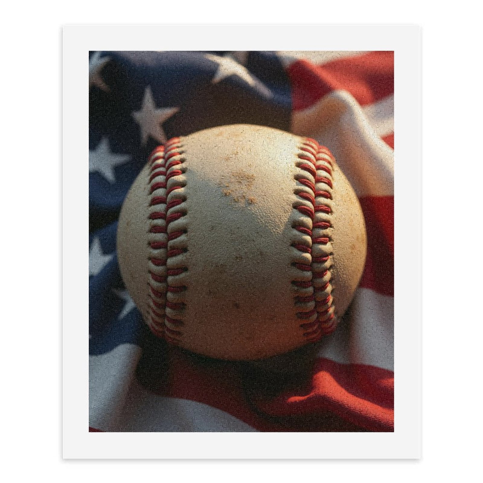 Paint by Numbers Kit for Adults, Baseball On Flag Fabric Paint by Numbers, Easy Paint by Numbers Kit for Adults Beginner, DIY Adult Paint by Number Kits on Canvas, 12x16in Home Decor