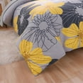 thumbnail image 5 of NTBED Floral Comforter Set Queen 6 PCS Bed in a Bag Yellow Flowers Printed on Grey Botanical Bedding Sets Boho, 5 of 7