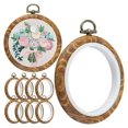 thumbnail image 1 of LEEYNEER 10Pcs Round Embroidery Hoops  3 Inch Imitated Wood Display Frame Kits  for DIY Art Craft Sewing and Hanging, 1 of 7