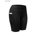 thumbnail image 3 of BadPiggies 2-Pack Women High Waist Active Yoga Shorts Side Pockets Bike Shorts Compression Pants 2XL, Black, 3 of 5