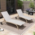 thumbnail image 5 of Pellebant  2PCS Outdoor Adjustable Chaise Lounge Chair with Wheels - N/A White&Gray&Blue, 5 of 5