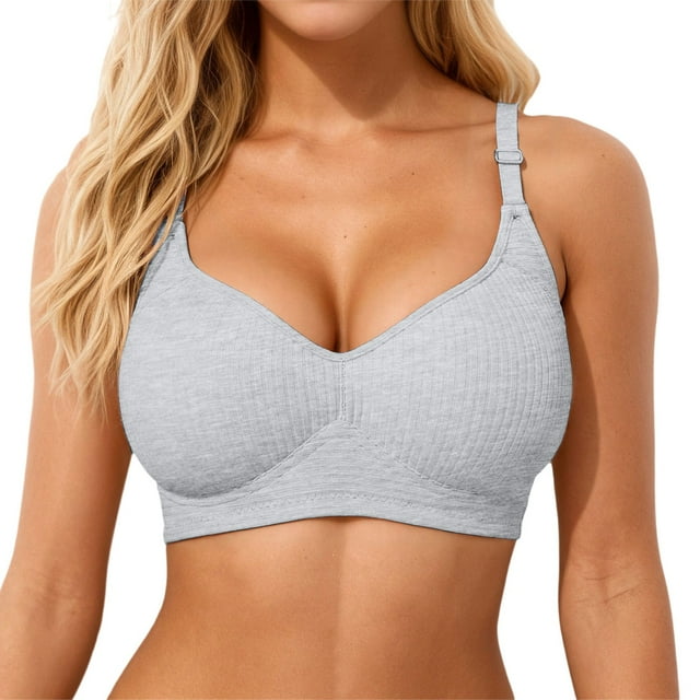 Brasieres de Mujer Sujetador sin Costuras, sin Aros, con Tirantes Dobles Extraíbles, Cobertura Total, sin Relleno, Cómodo, Talla Grande Grande