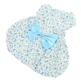 thumbnail image 3 of Vestido pequeño para mascotas, lindo, transpirable, suave, patrón de flores, falda de princesa para mascotas con lazo para cachorro, conejito, azul, XS, 3 of 5