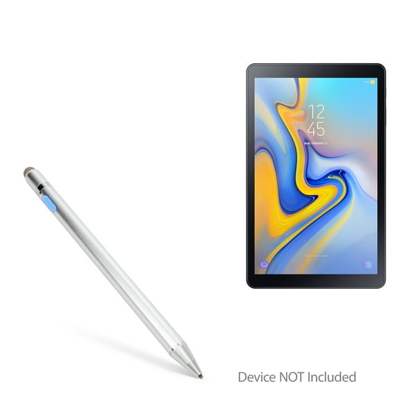 Samsung Galaxy Tab A 10.5 Stylus Pen, BoxWave [AccuPoint Active Stylus] Electronic Stylus with Ultra Fine Tip for Samsung Galaxy Tab A 10.5 - Metallic Silver