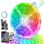65.6ft LED Strip Lights, Ultra-Long Color Changing LED Lights Strip Music Sync, App Control 600LEDs RGB LED Tape Lights with Bluetooth Controller & 40Key Remote Controller for Bedroom Ceiling Home