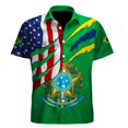 thumbnail image 3 of Camisetas gráficas con la bandera de Brasil impresas en 3D para hombre, camiseta informal con emblema nacional brasileño, manga corta, hawaiana, blusa con solapa para hombre, 3 of 5