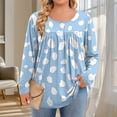 thumbnail image 2 of Posijego Plus Size Tops for Women Long Sleeve Shirts Plaid Printed Casual Tunic Tees Loose Dressy Blouses, 2 of 6