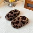 thumbnail image 4 of Utlike Toddler Slippers Winter House Slippers Girls Leopard Print Slip On Warm Cozy Lined Shoes Round Toe Soft Sole Indoor Shoes Size 2Y-2.5Y, 4 of 7