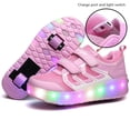thumbnail image 3 of Zapatillas de skate Ufatansy LED recargables para niños, dobles, rosas, 3 of 5