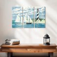 thumbnail image 2 of Elephant Stock Passing The Light Wall Art - Horizontal Multi Panel Canvas - Living Room Wall Decor - Transportation Multi Panel - Blue And White Decor By Paul Brent - 23" x 14", 2 of 4