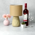 thumbnail image 4 of Simple Designs 11.02" Mini Ceramic Pastel Accent Table Lamp with Matching Shade, Tan, 4 of 6