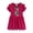 Red, variant on School Uniform for Girls Ruffle Ruched Short Sleeve Crew Neck Cartoon Print Breathable Dress Back-To-School Dresses for Girls 2 Years