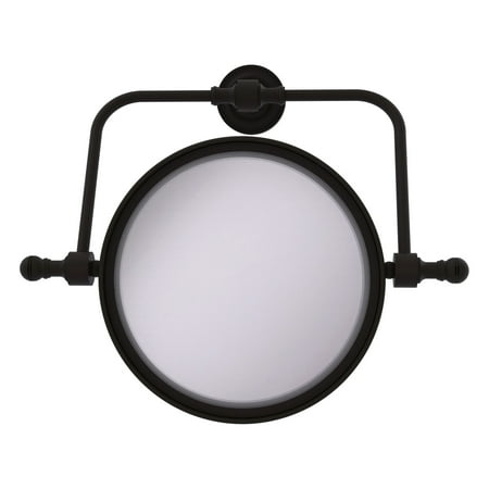 Retro Dot Collection Wall Mounted Swivel Make-Up Mirror 8 Inch Diameter with 4X Magnification