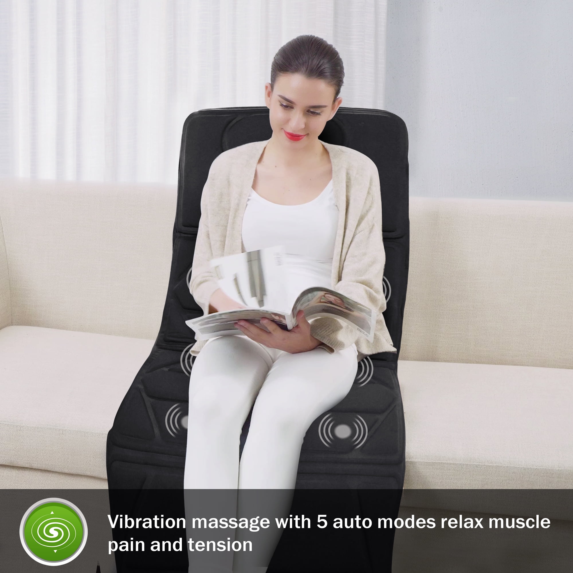 Snailax Massage Mat with Heat Vibration Massage Cushion Motors