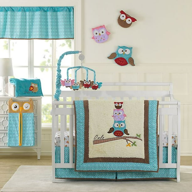 Laugh, Giggle & Smile Spotty Owls 10 Piece Crib Bedding Set Walmart