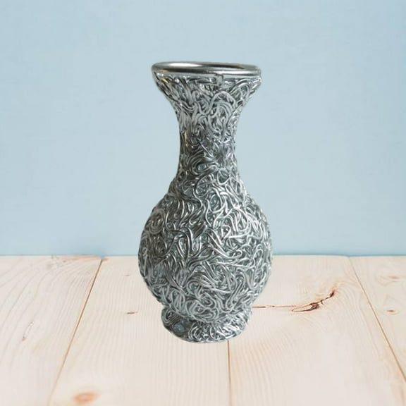 WHAMVOX Aluminum Wire Vase Handmade Aluminum Vase 8.00X8.00X15.00CM Silver
