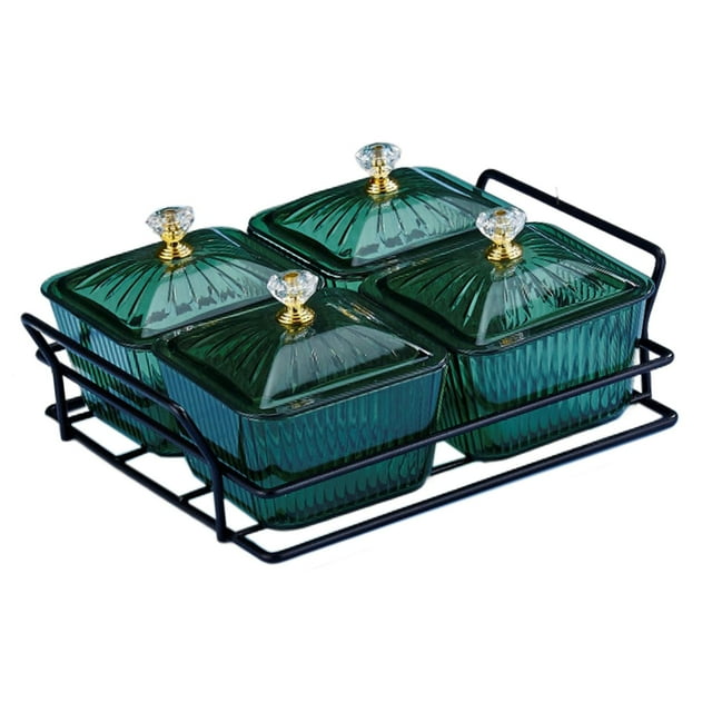 Bandeja de condimentos perfecl dividida estilo nórdico 4 verde