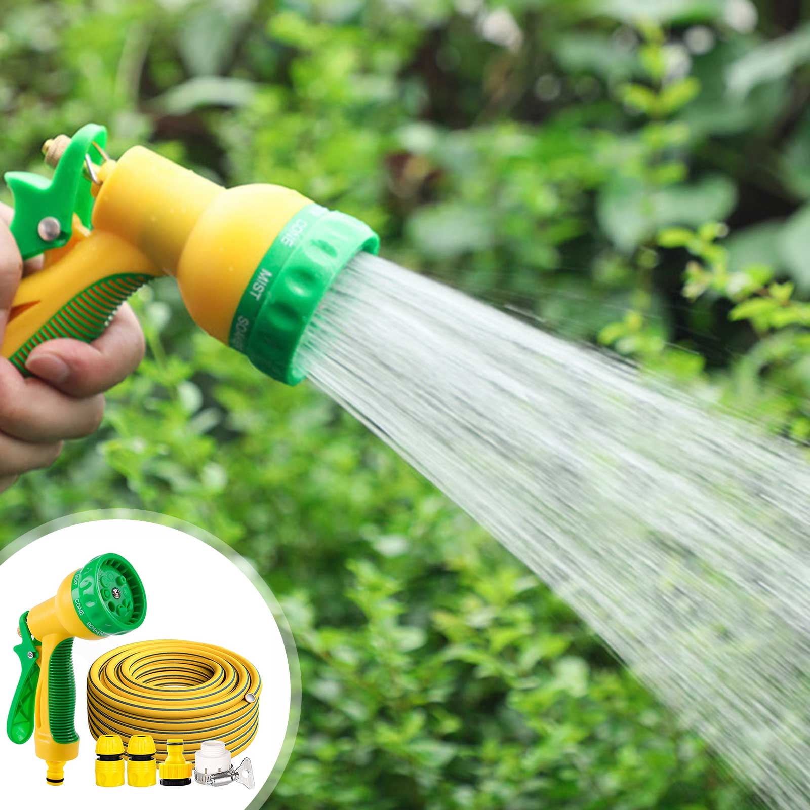 Tuphregyow Garden Hose Nozzle,Spray Nozzle With Thumb Control,High Pressure Water Nozzle,9 Hose for Watering Plants, Washing Cars And Showering Pets