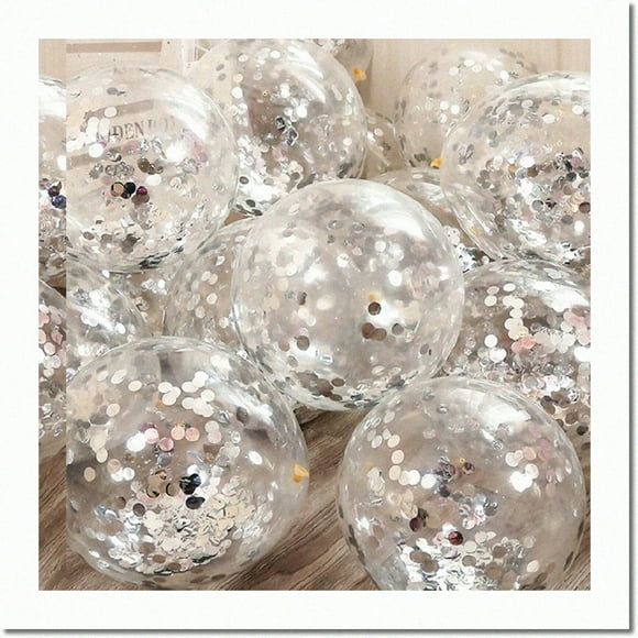 Ballons de Célébration en Argent Pétillant - 24 Pack de Décorations de Fête en Latex de 12 Pouces pour les Mariages, les Fiançailles, les Anniversaires, les Douches de Mariée et Plus Encore!