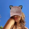 thumbnail image 4 of Cute Polyester Mesh Knitted Baseball Cap Breathable Sun Hat, 4 of 5