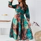 thumbnail image 1 of ICHUANYI Clearance Fashion Women Buttons Bandage Casual Print Dress V Neck Long Sleeve Dress(Multicolor, S) ICHUANYI WER2023081503304, 1 of 9