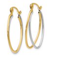 thumbnail image 2 of 14K Two-Tone Gold Earring Hoop Women'S 15 mm 3 Two Tone Earrings, 2 of 3